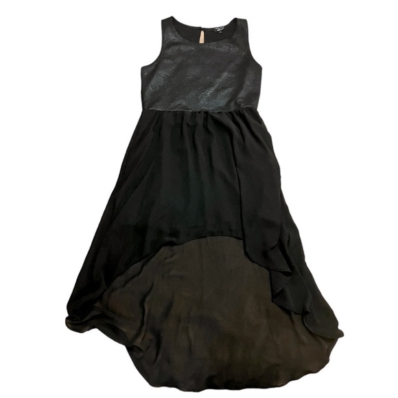 NEW LOOK Black Rose Embossed High Low Sleeveless Dress - Picture 1 of 12
